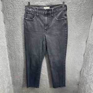 Madewell The Perfect Vintage Crop Jeans Women's Size 28 Black High Rise